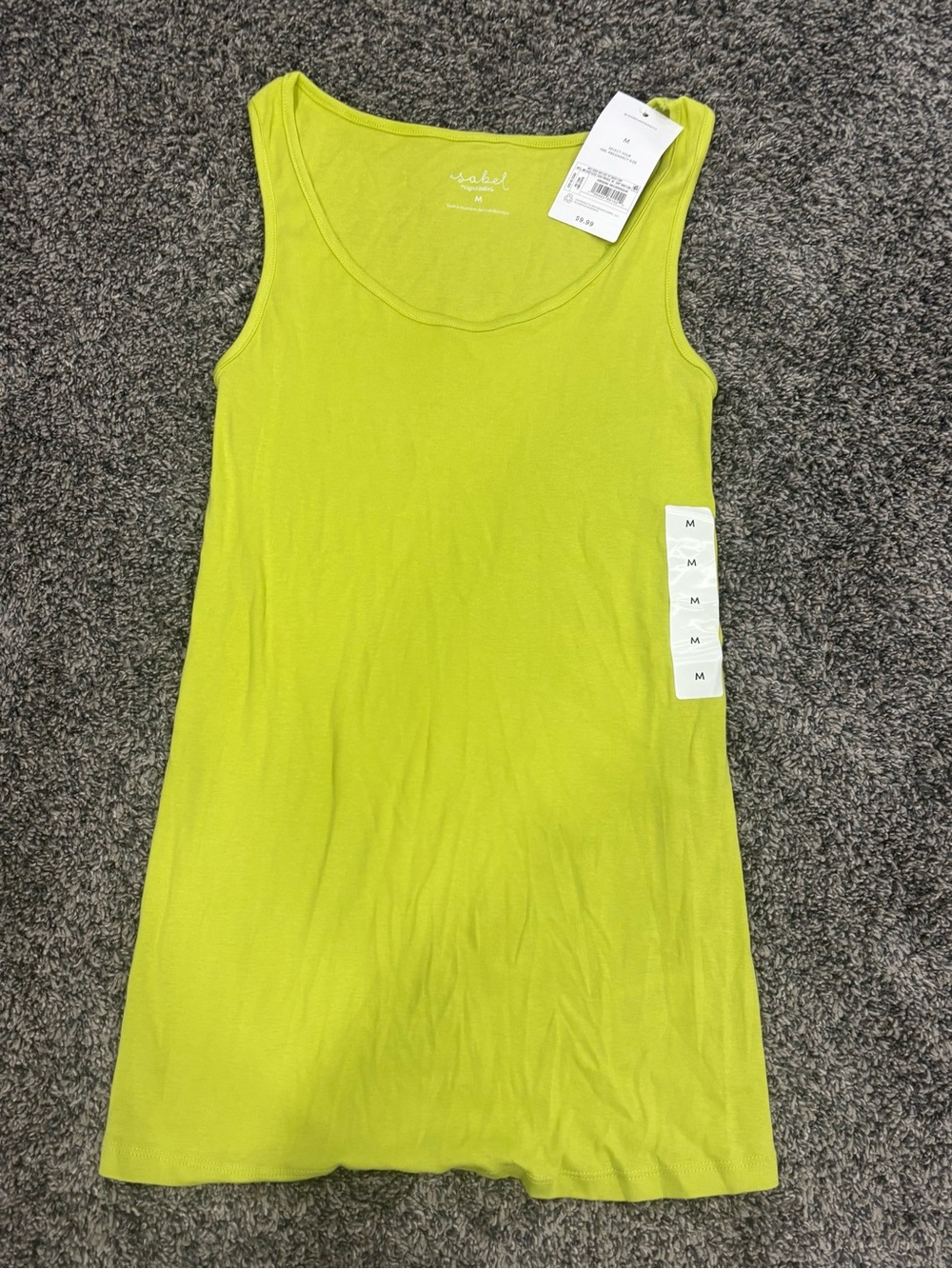 Isabel M Lime Green Scoop Neck Tank Top